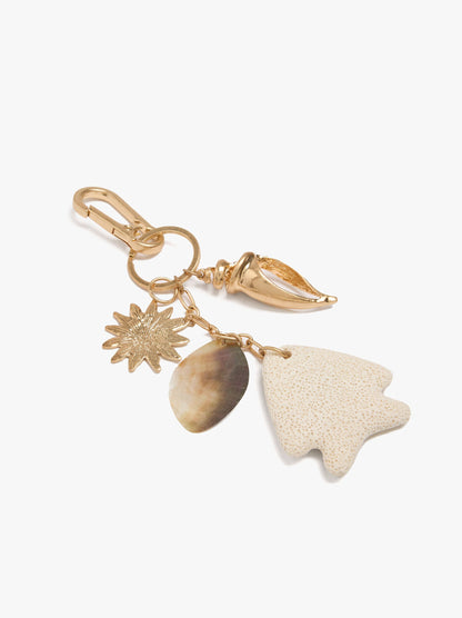 Keychain Charm With Stone And Shell