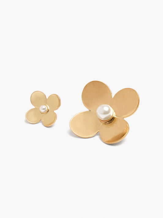 Set Of Flower Brooches With Pearl