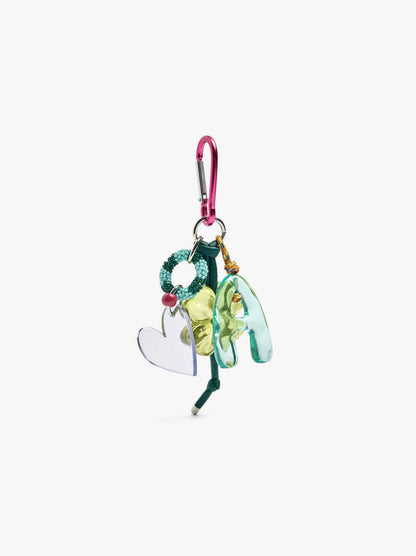 keychain Charm With Flower And Letter A