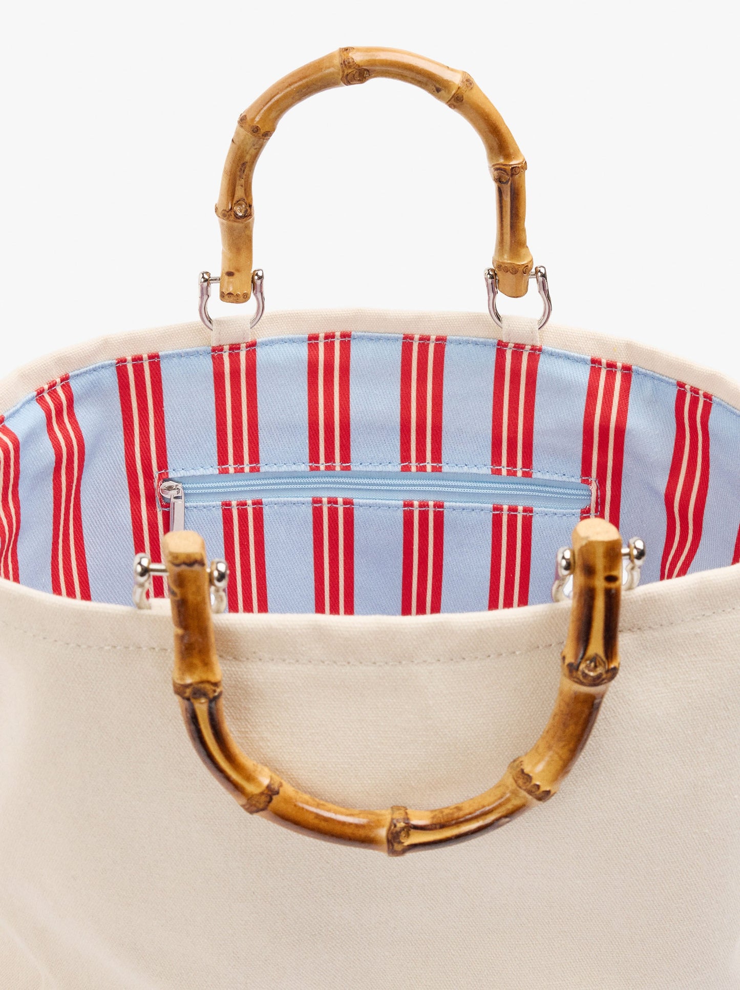 Tote Bag Canvas With Rattan Base L