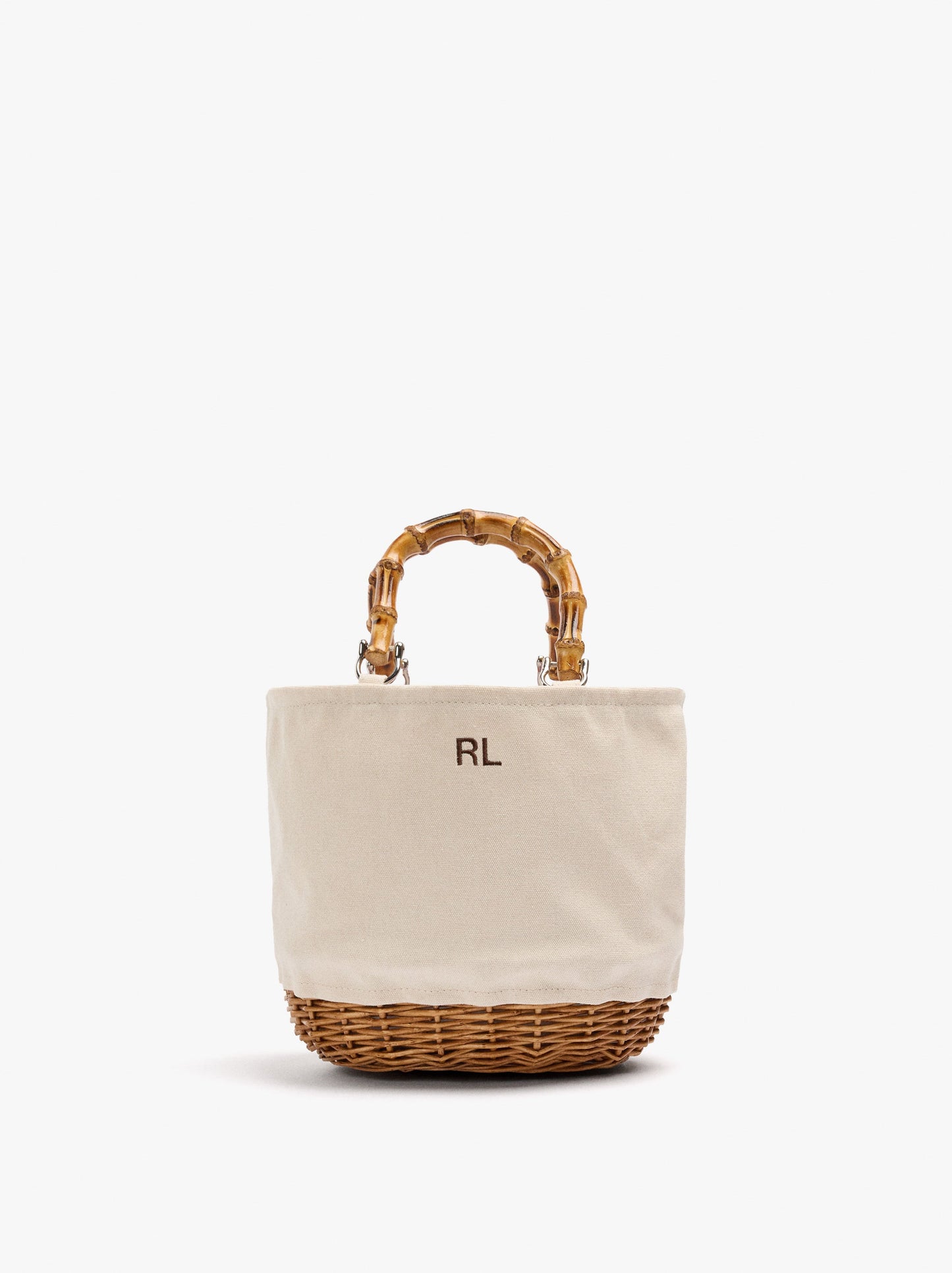 Tote Bag Canvas With Rattan Base M