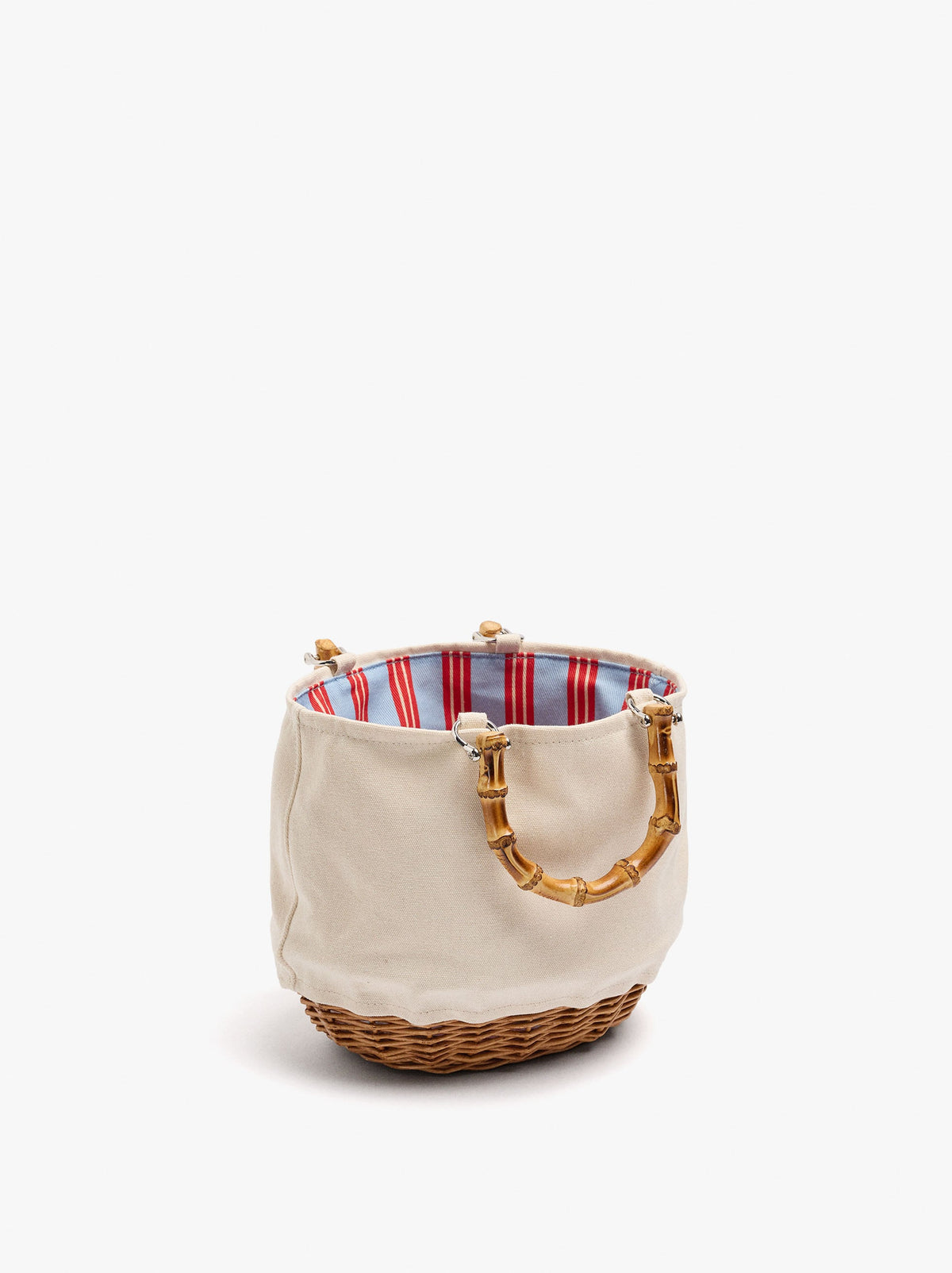 Tote Bag Canvas With Rattan Base M