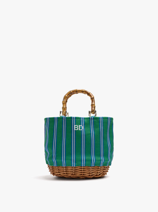 Tote Bag Canvas With Rattan Base M