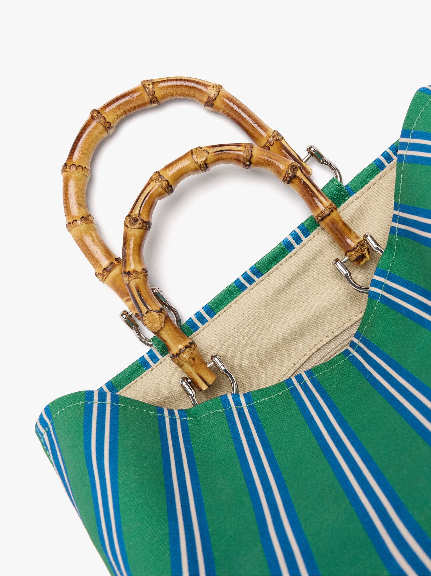 Tote Bag Canvas With Rattan Base M