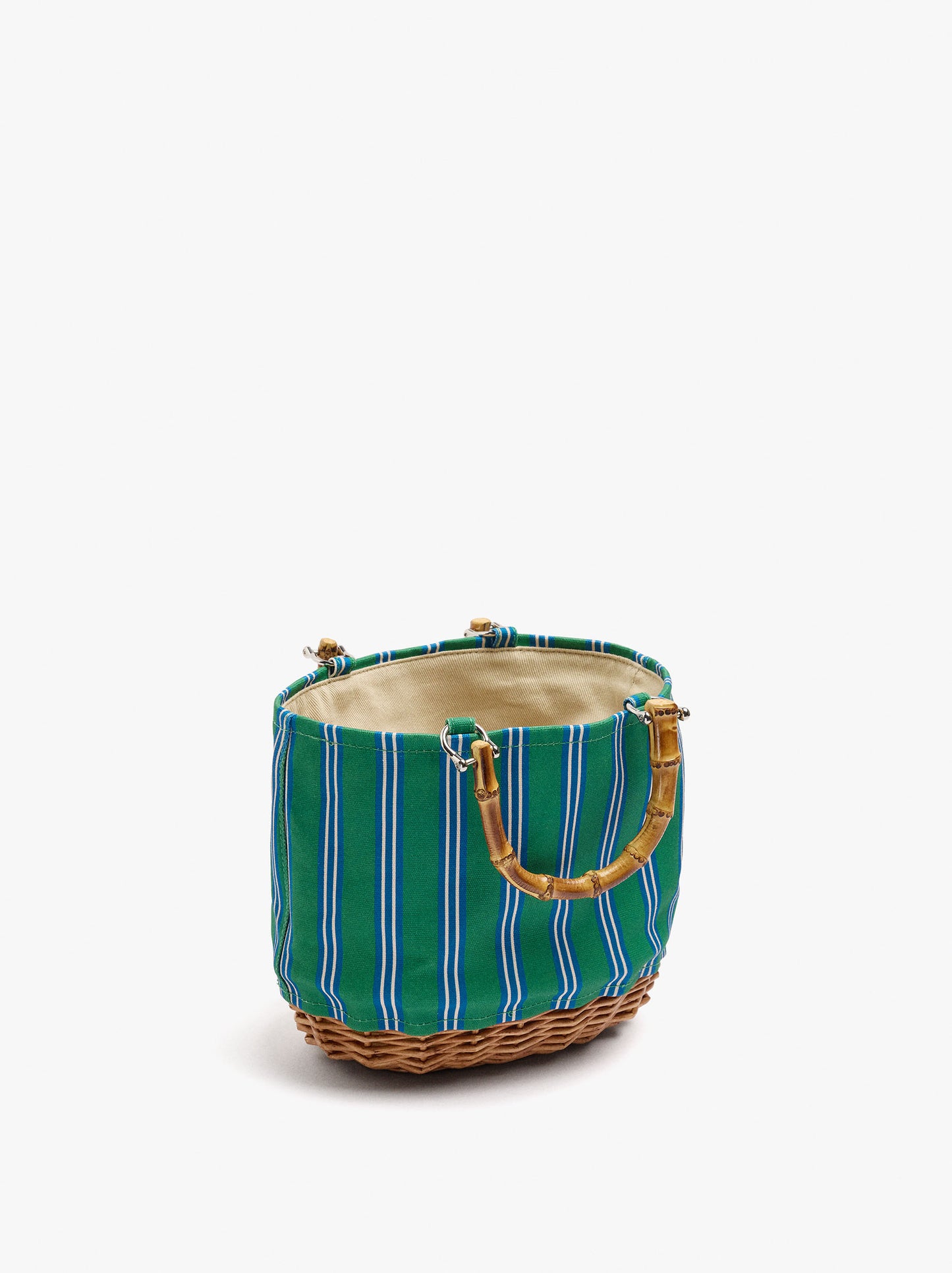 Tote Bag Canvas With Rattan Base M