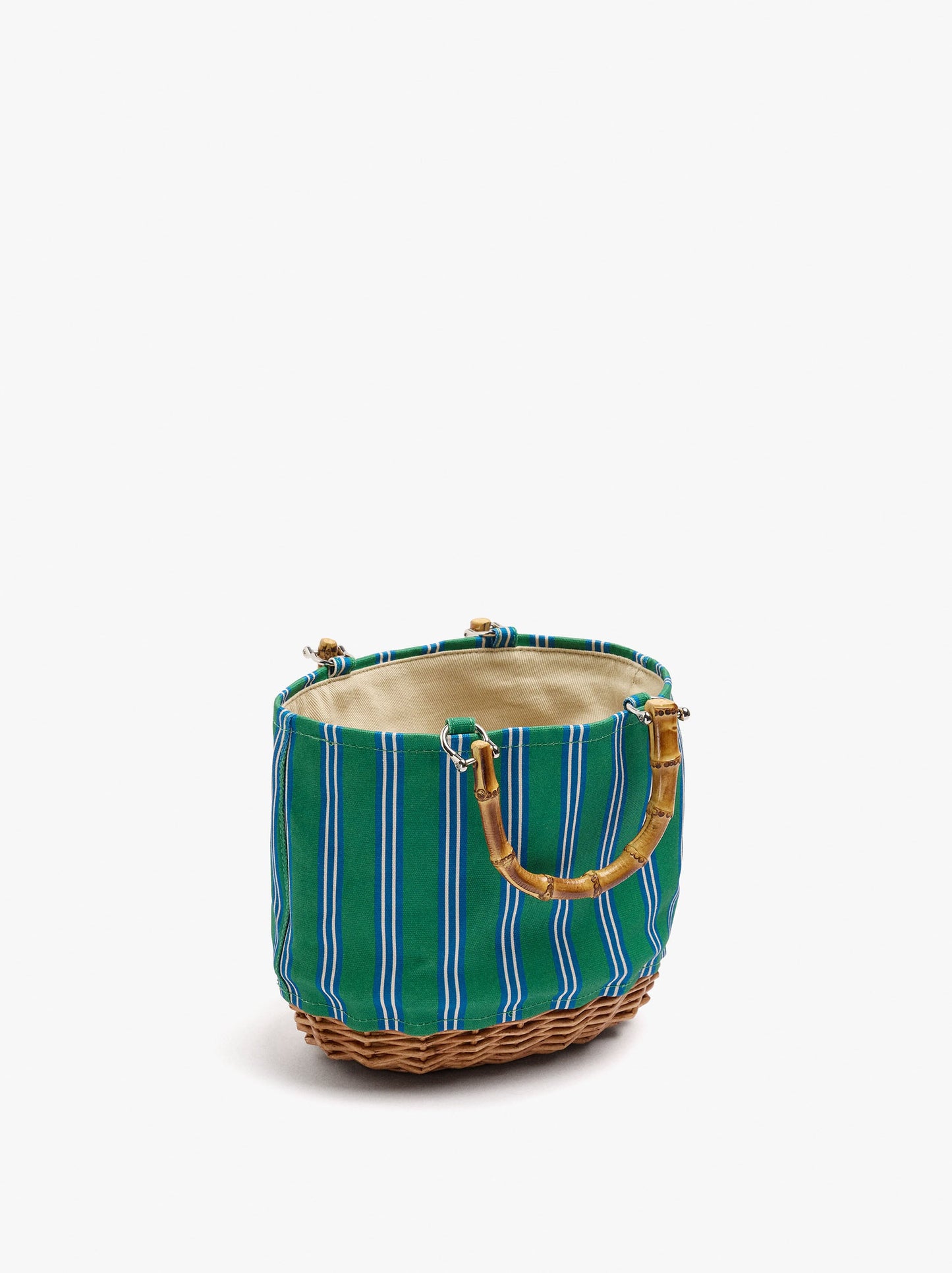 Tote Bag Canvas With Rattan Base M