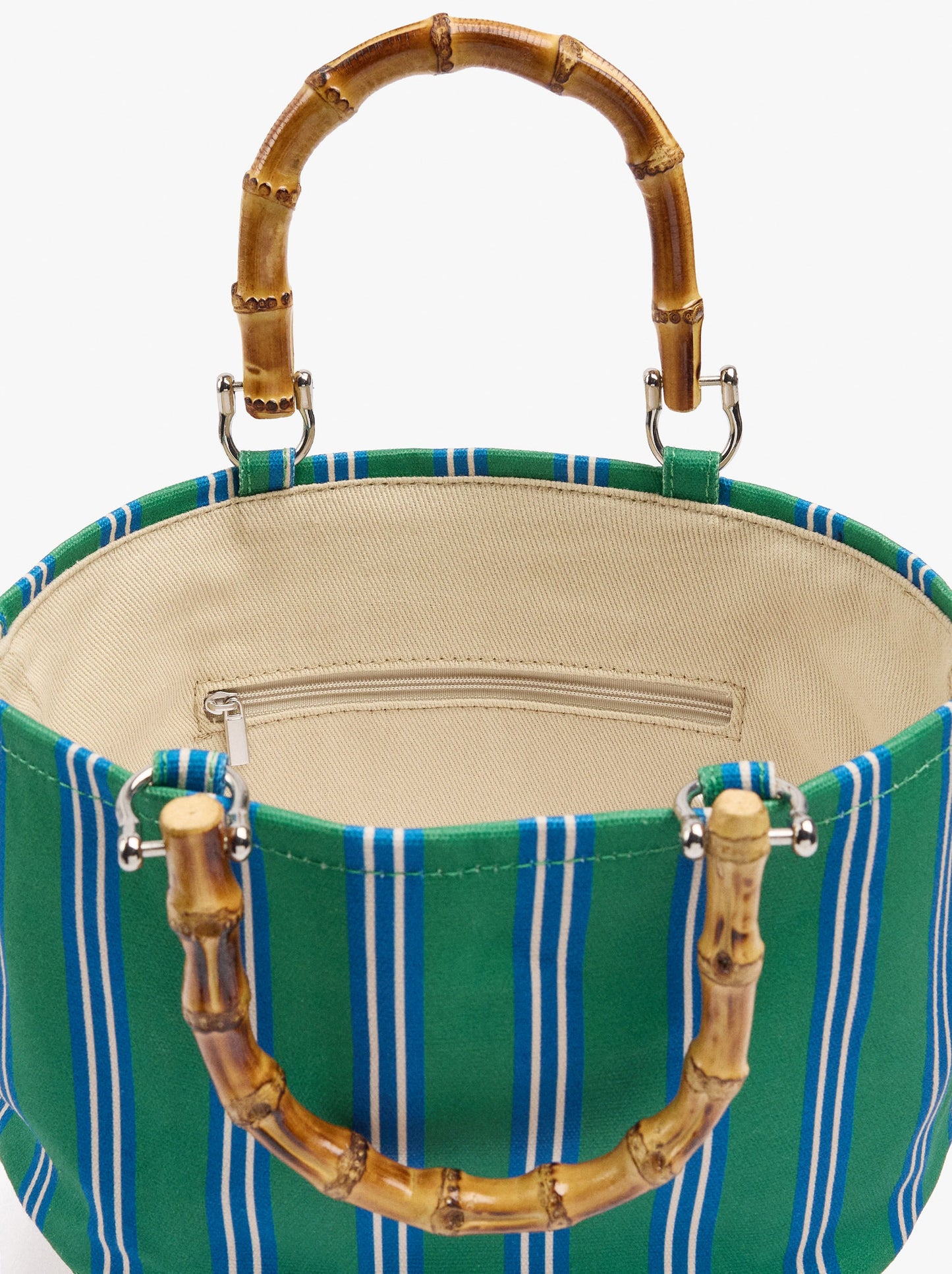 Tote Bag Canvas With Rattan Base M