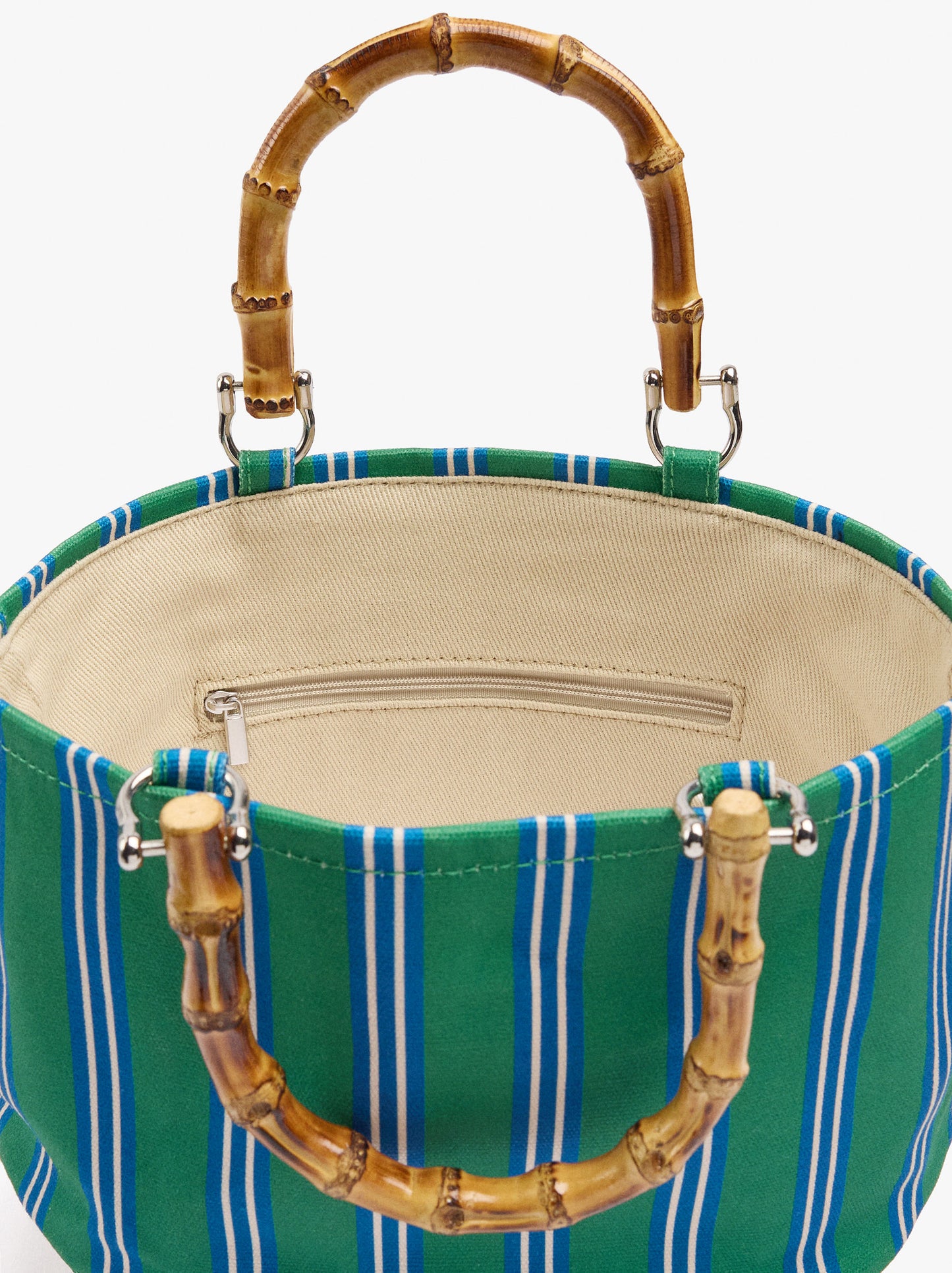 Tote Bag Canvas With Rattan Base M