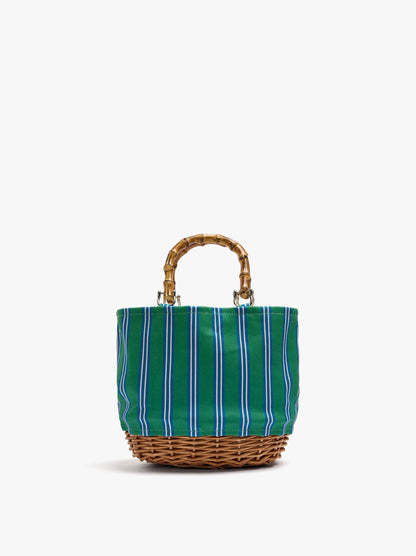 Tote Bag Canvas With Rattan Base M