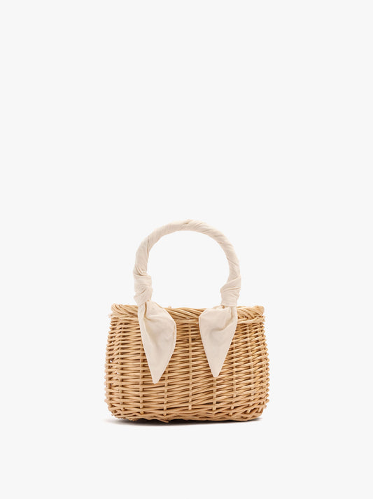 Tote Bag Of Rattan With Braided Handle