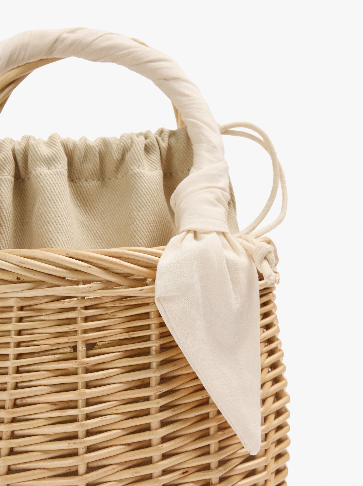 Tote Bag Of Rattan With Braided Handle