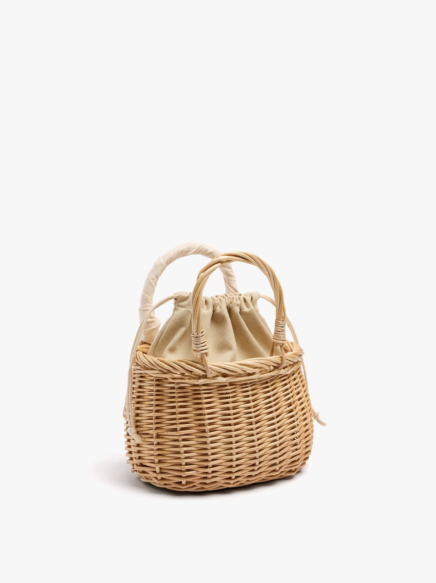 Tote Bag Of Rattan With Braided Handle