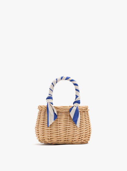 Tote Bag Of Rattan With Braided Handle