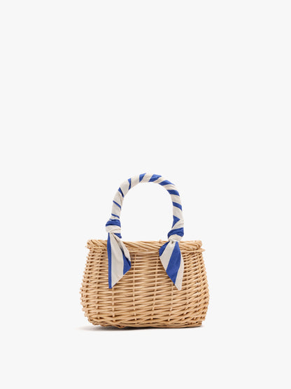 Tote Bag Of Rattan With Braided Handle