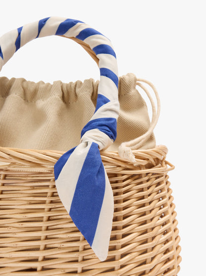 Tote Bag Of Rattan With Braided Handle