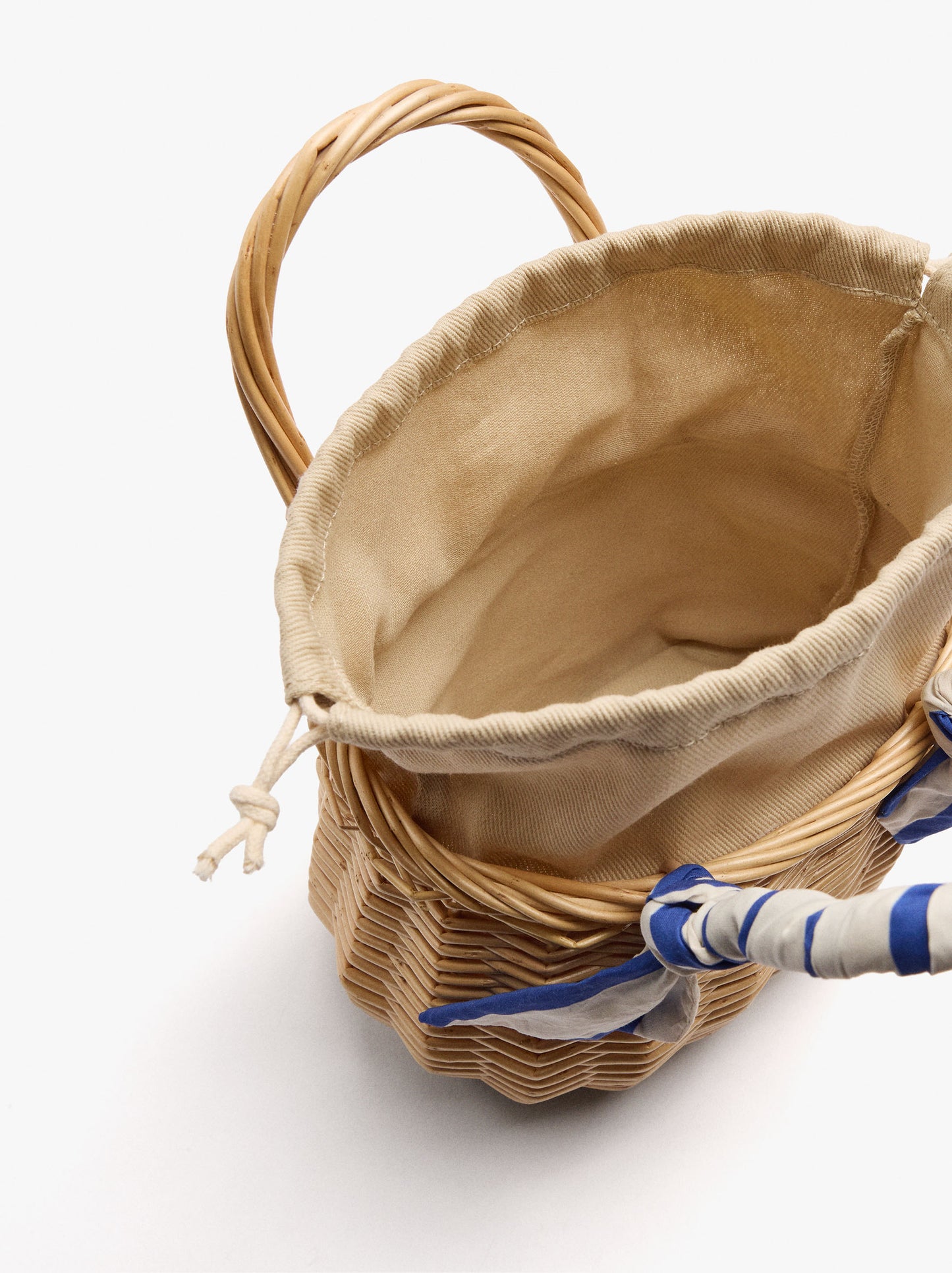 Tote Bag Of Rattan With Braided Handle