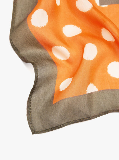 Square Printed Scarf With Silk