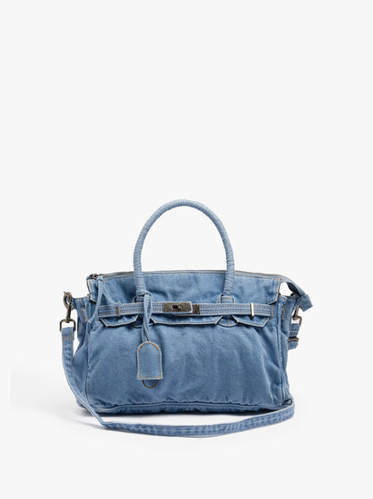 Tote Denim Bag With Crossbody Bag