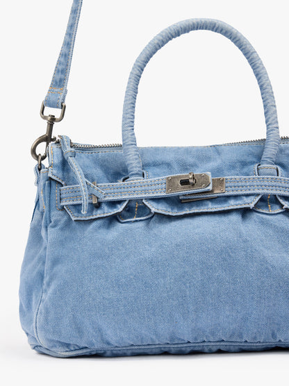 Tote Denim Bag With Crossbody Bag