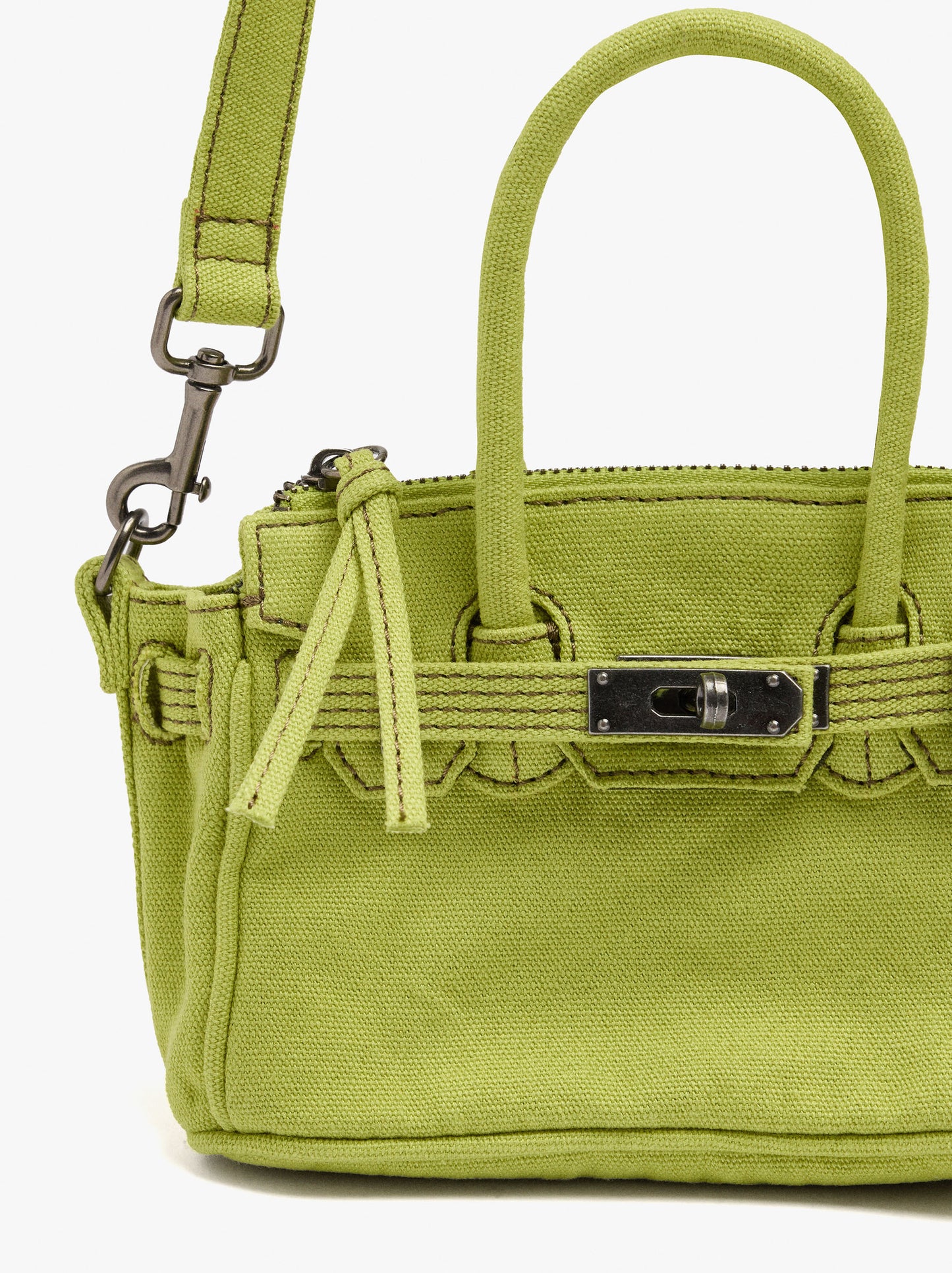 Crossbody Bag Canvas With Pendant