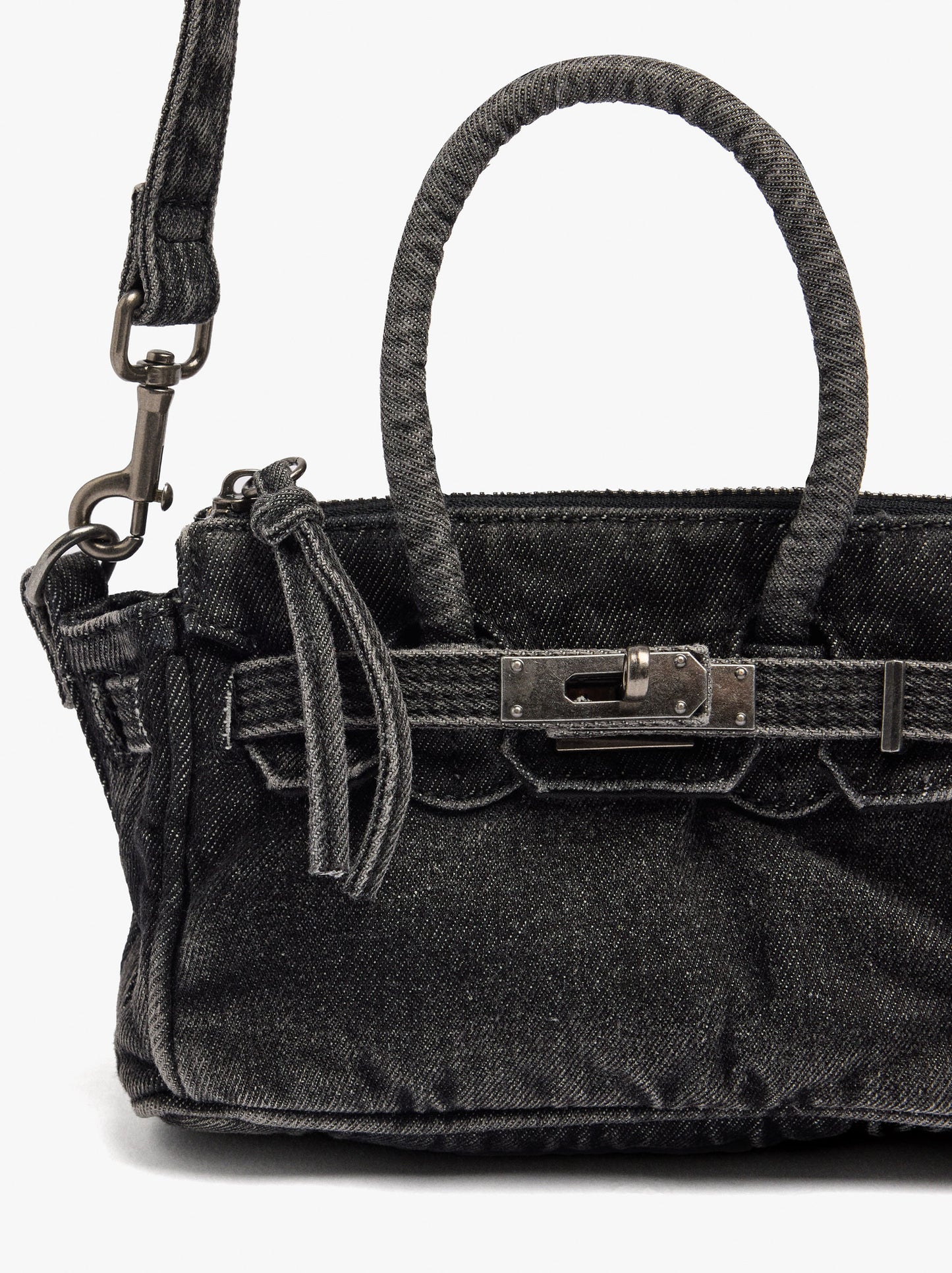 Crossbody Bag Denim With Pendant
