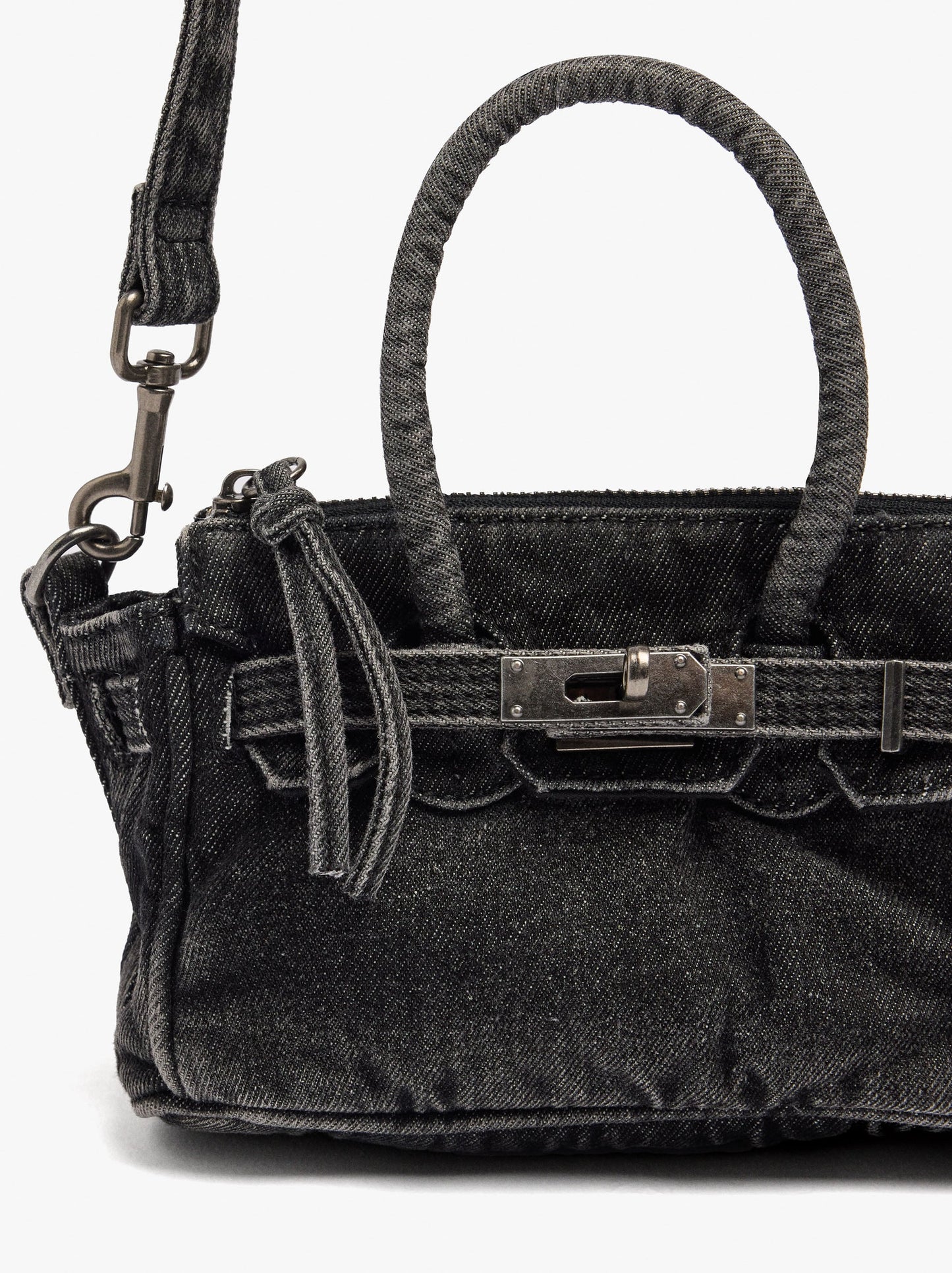 Crossbody Bag Denim With Pendant