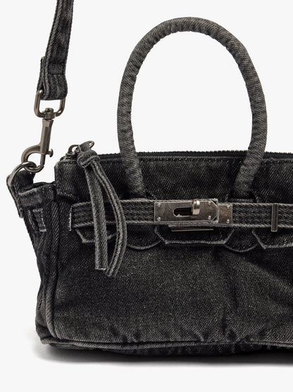 Crossbody Bag Denim With Pendant