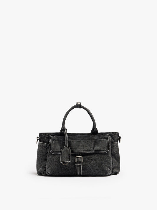 Tote Denim Bag With Crossbody Bag
