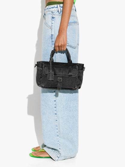 Tote Denim Bag With Crossbody Bag