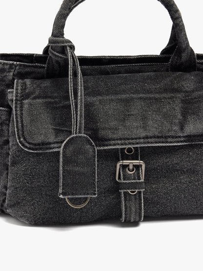 Tote Denim Bag With Crossbody Bag