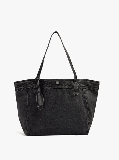 Shopper Denim Bag With Pendant