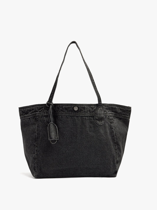 Shopper Denim Bag With Pendant