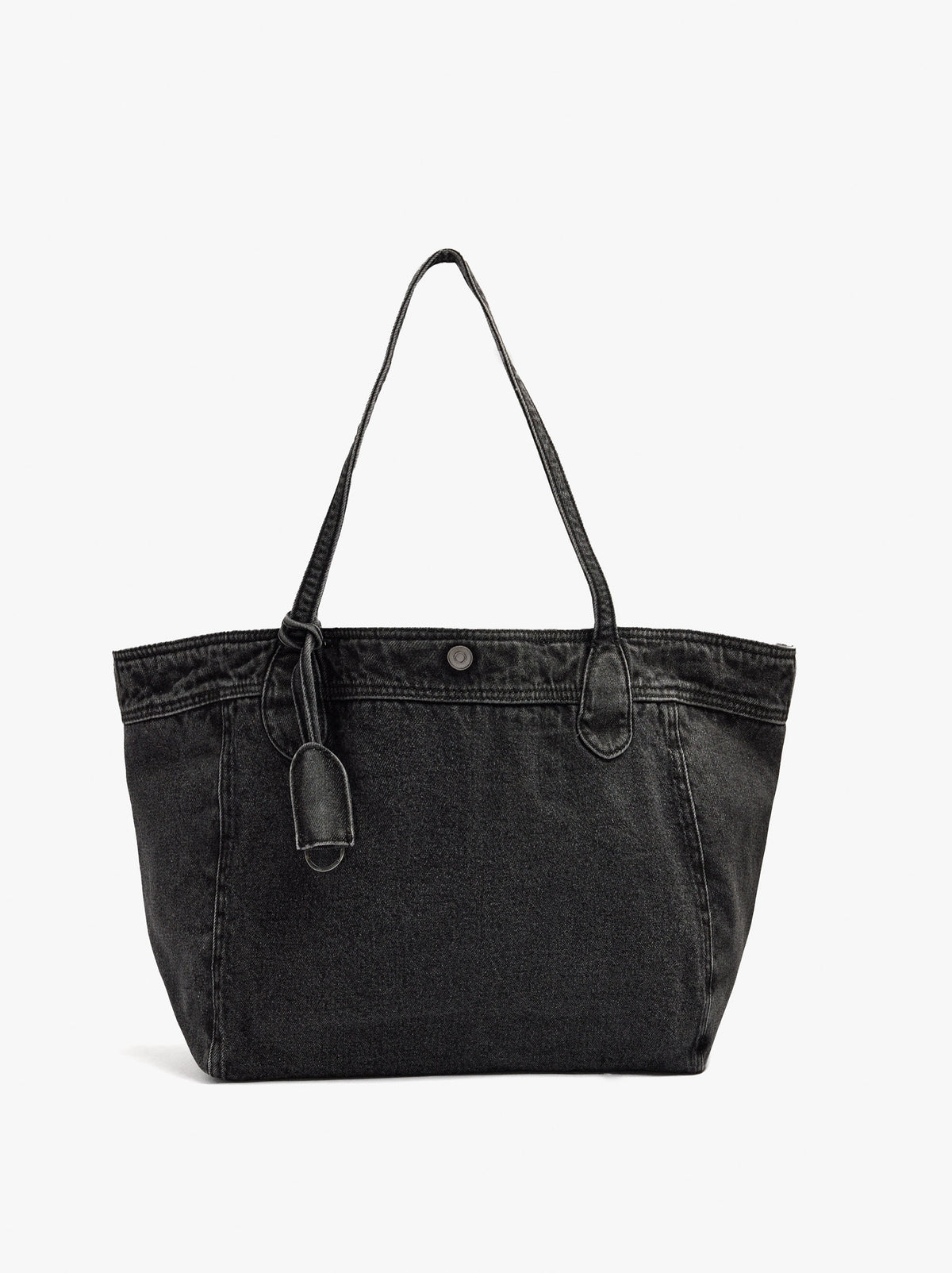Shopper Denim Bag With Pendant