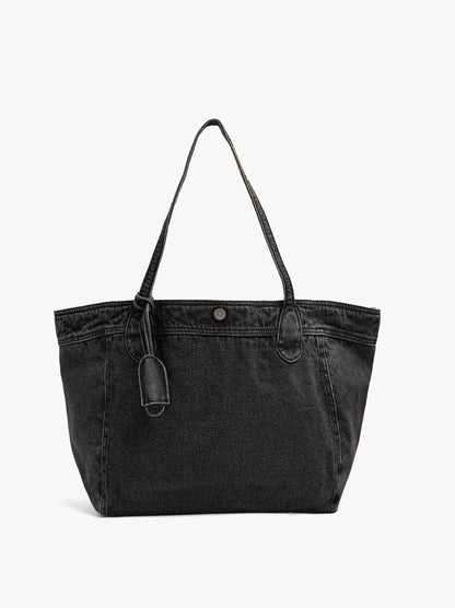Shopper Denim Bag With Pendant