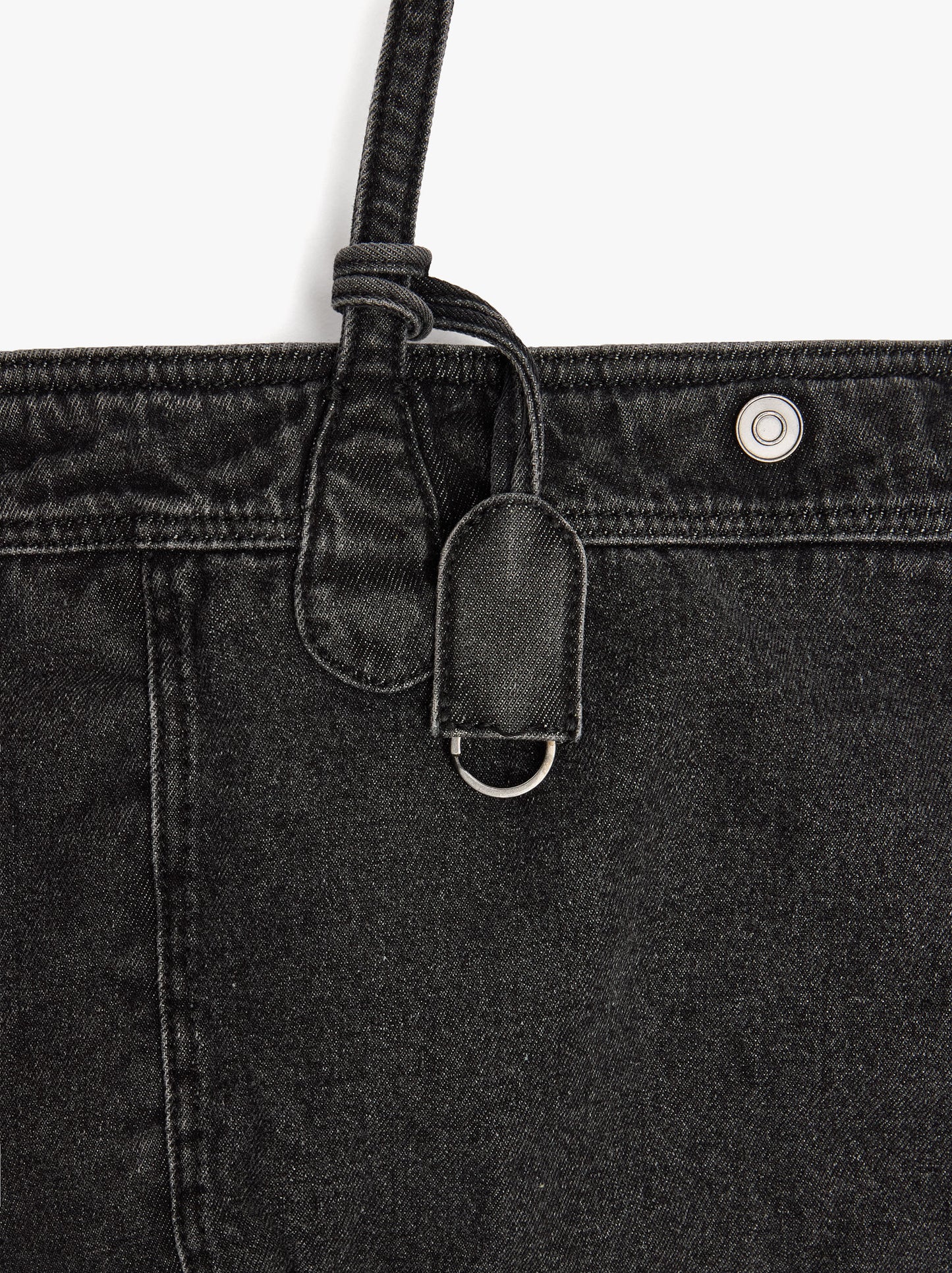 Shopper Denim Bag With Pendant