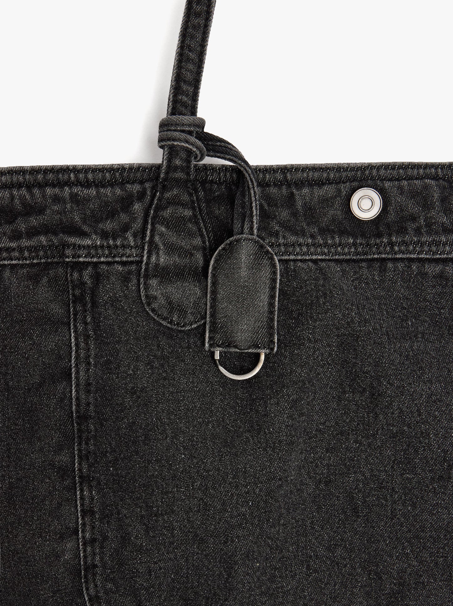 Shopper Denim Bag With Pendant