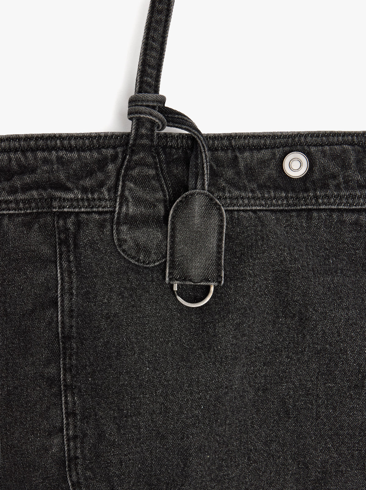 Shopper Denim Bag With Pendant