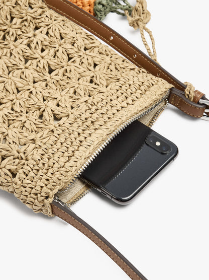 Mobile Phone Bag Paper Straw With Strap