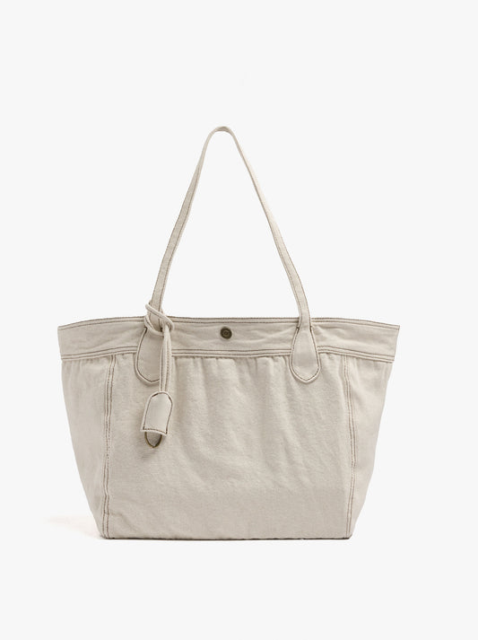 Canvas Shopper Bag With Pendant