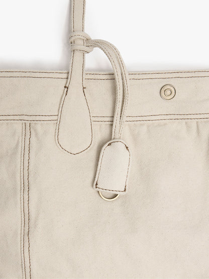 Canvas Shopper Bag With Pendant