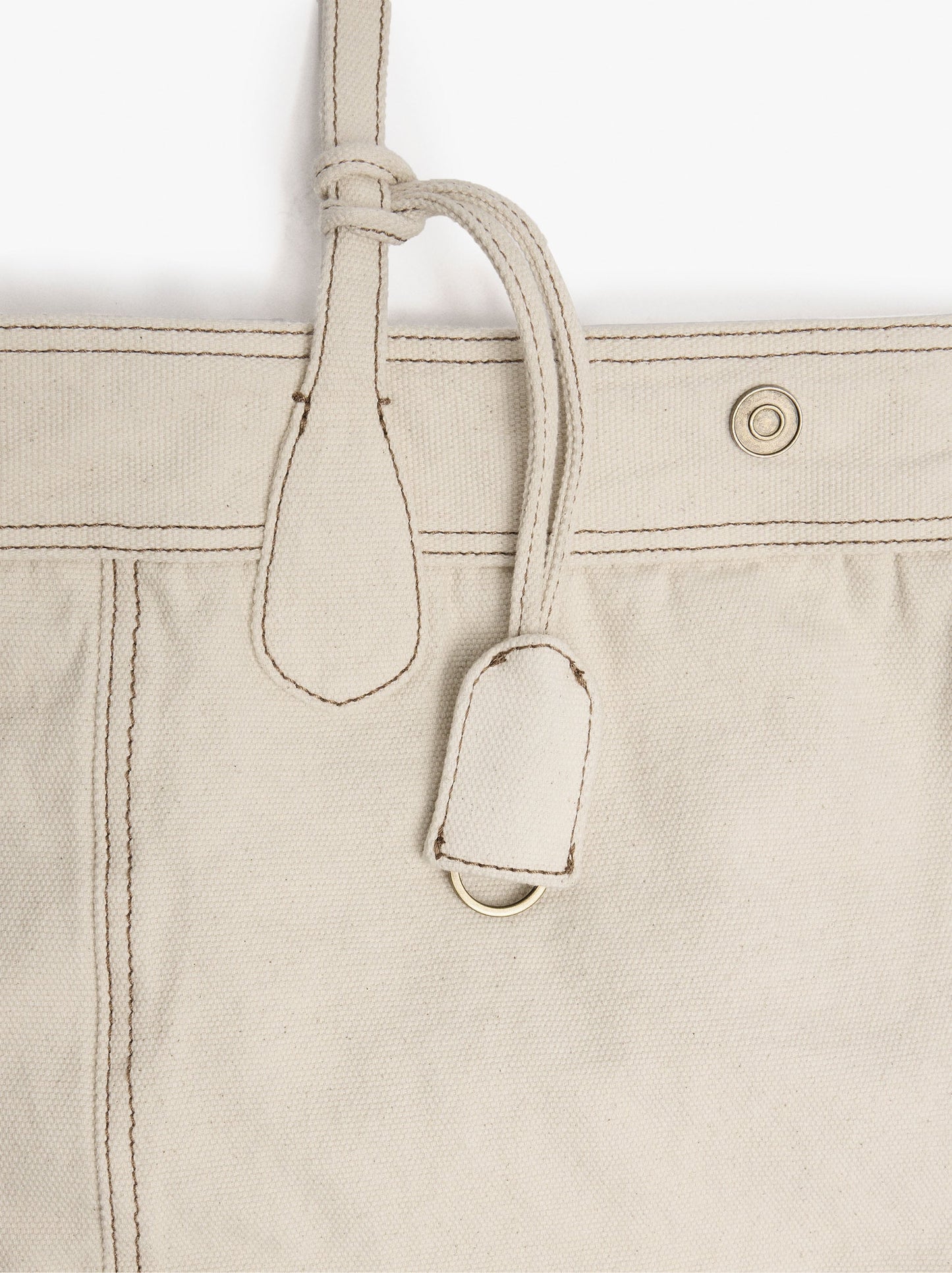 Canvas Shopper Bag With Pendant