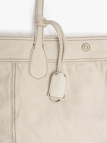 Canvas Shopper Bag With Pendant