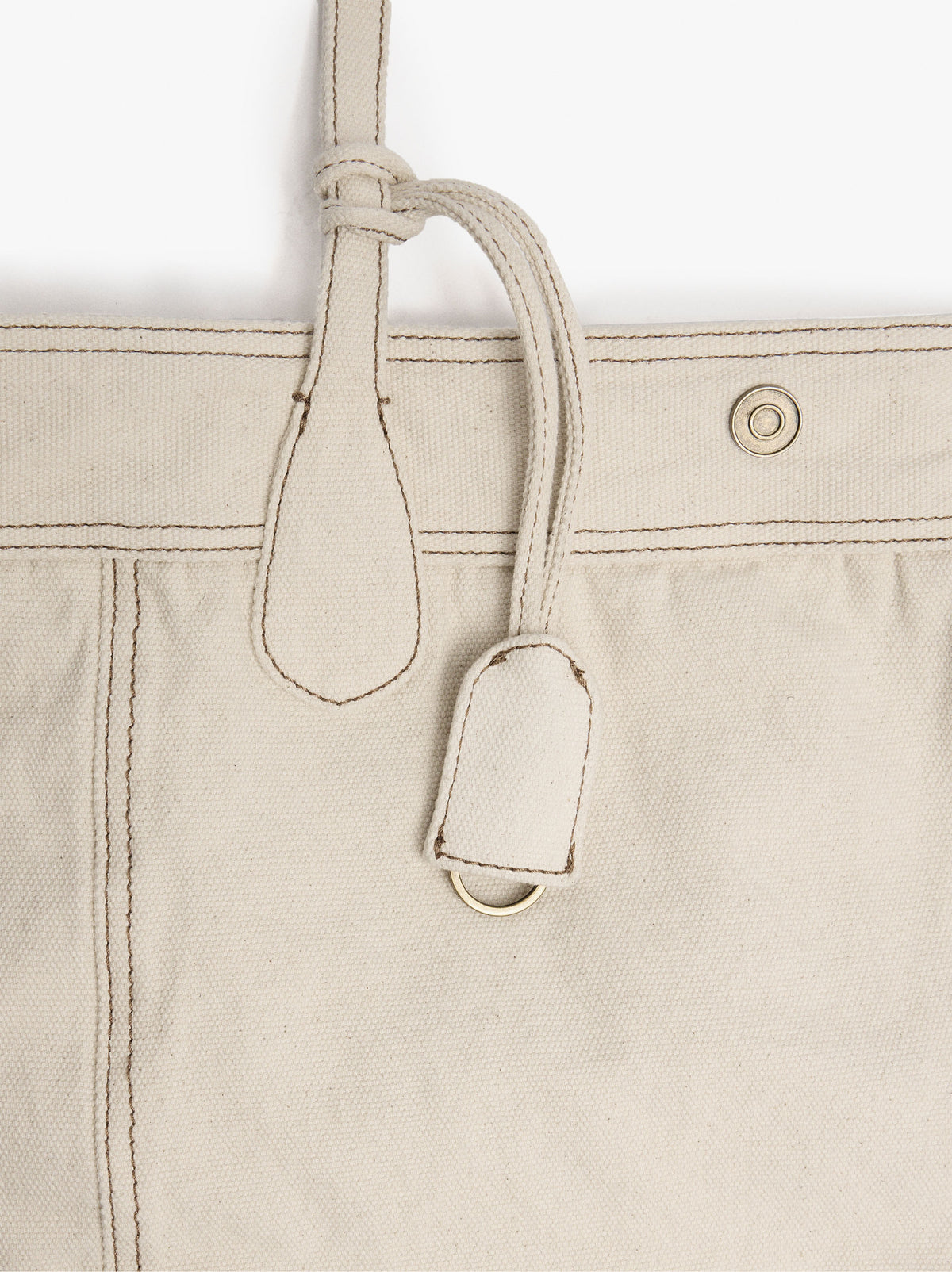 Canvas Shopper Bag With Pendant