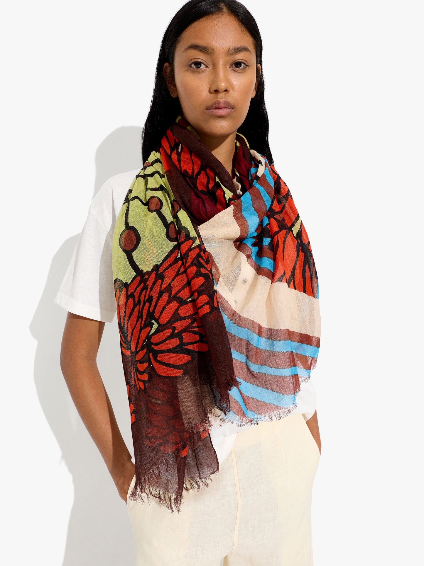 Printed Scarf With 100% Cotton
