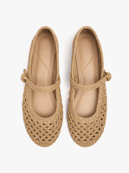 Ballet Flats With Braided Mesh