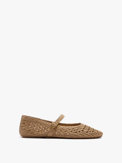 Ballet Flats With Braided Mesh