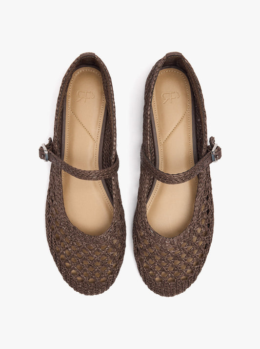 Ballet Flats With Braided Mesh