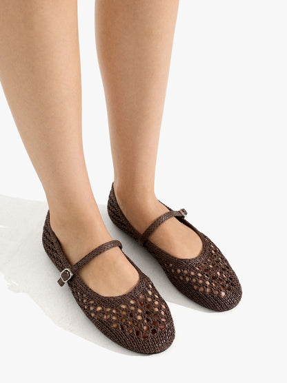 Ballet Flats With Braided Mesh