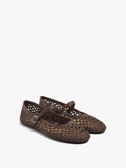 Ballet Flats With Braided Mesh