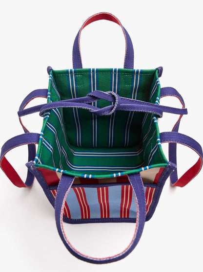Reversible Tote Bag With Striped Stripes